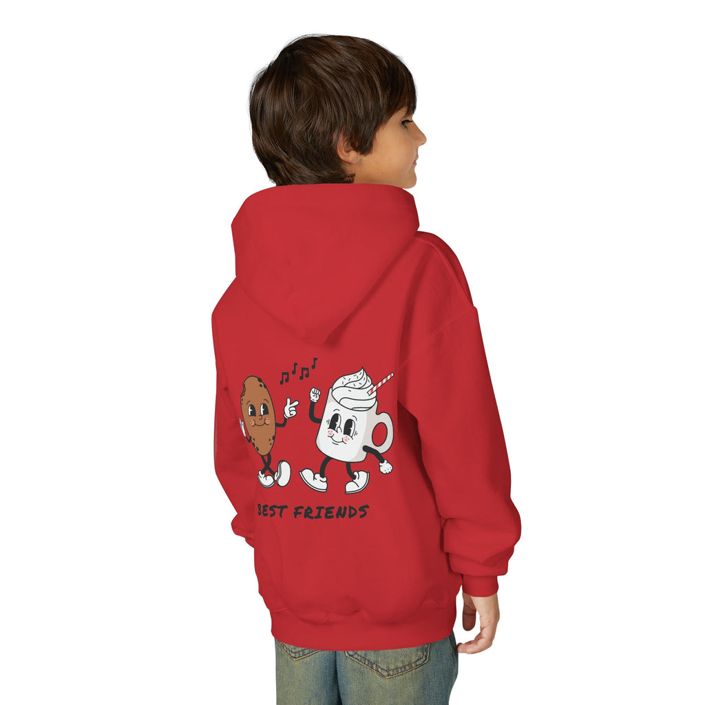 Youth Hoodie — "Alpha Gen" Best Friends Coffee & Donut Graphic