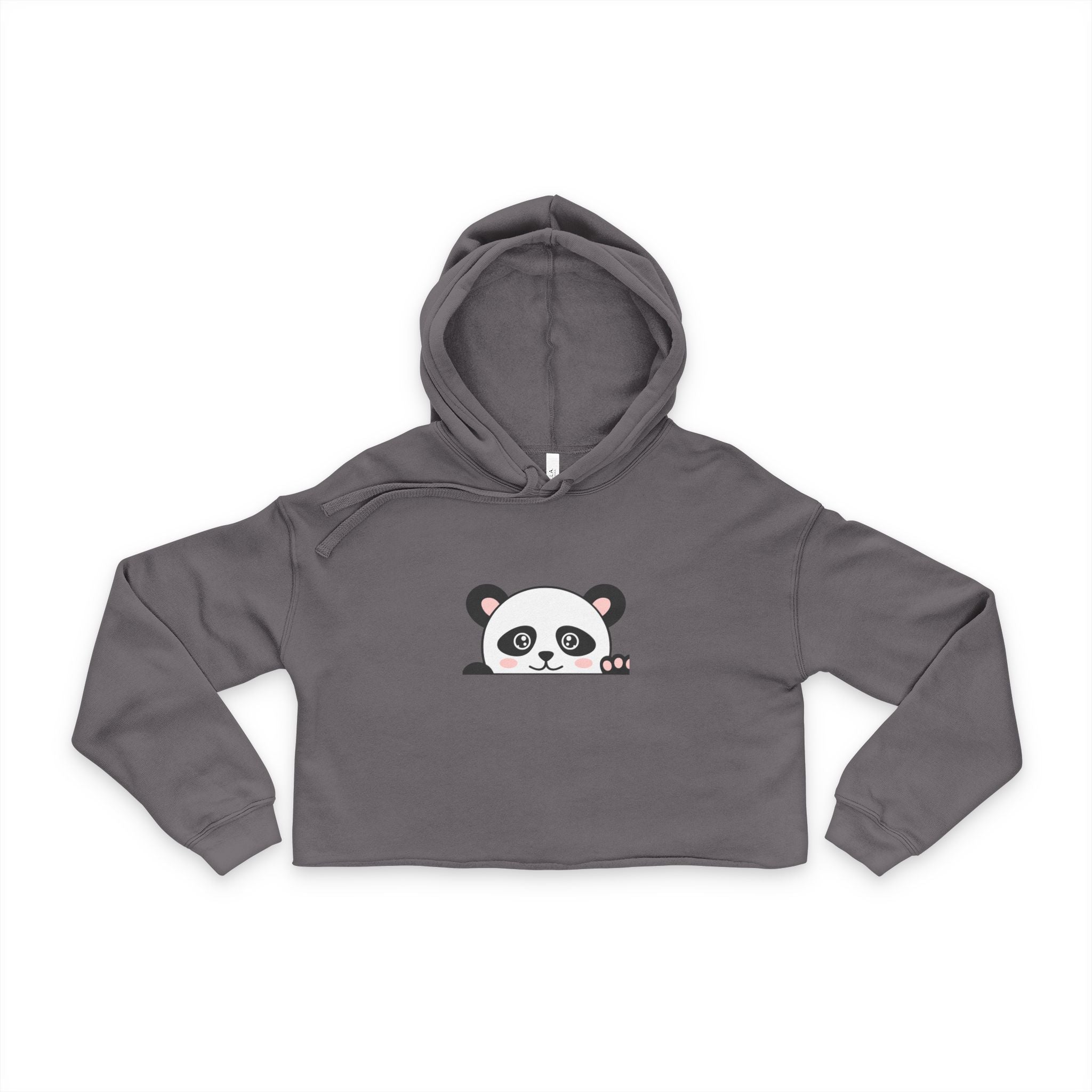 Cute Peeking Panda Cropped Hoodie — Women's Kawaii Animal Sweatshirt