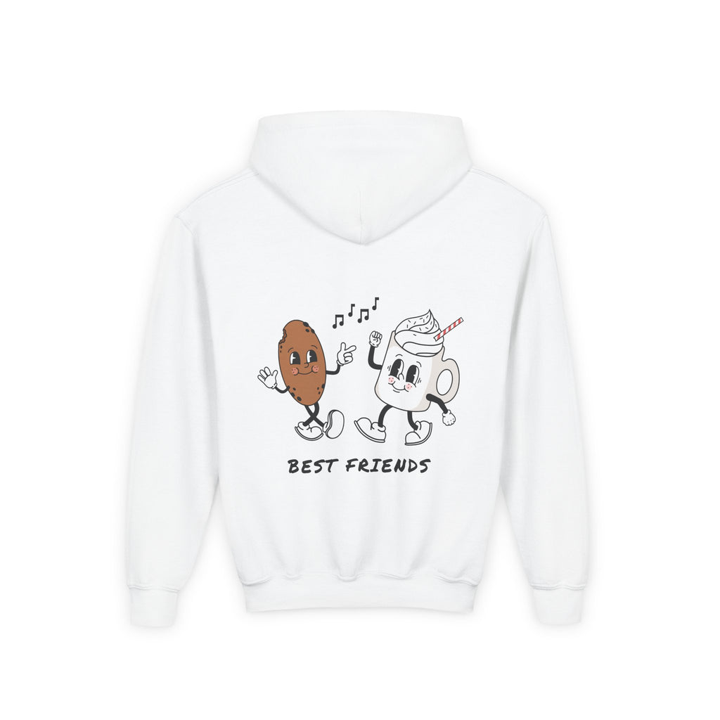 Youth Hoodie — "Alpha Gen" Best Friends Coffee & Donut Graphic