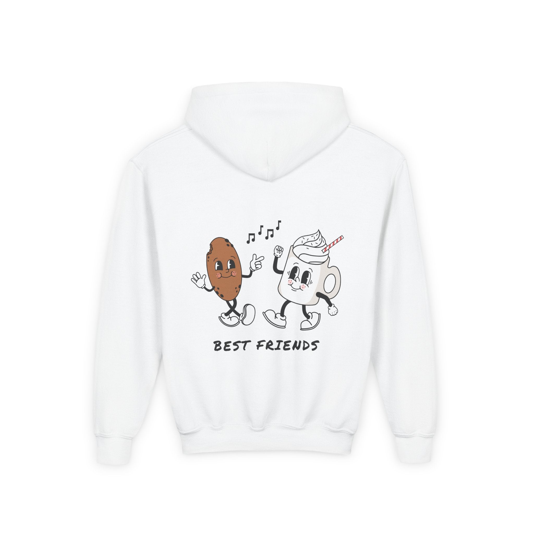 Youth Hoodie — "Alpha Gen" Best Friends Coffee & Donut Graphic