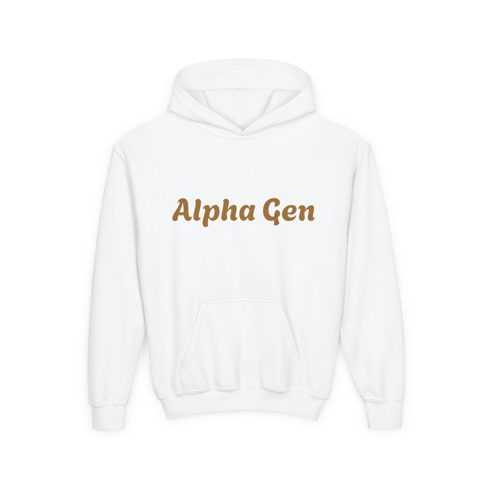 Youth Hoodie — "Alpha Gen" Best Friends Coffee & Donut Graphic