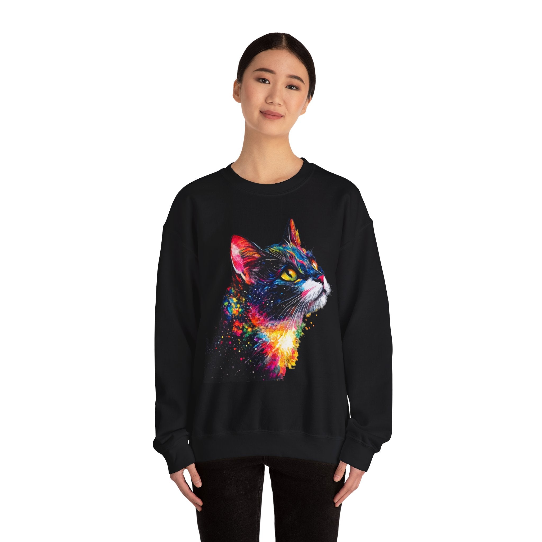 Galaxy Cat Crewneck Sweatshirt — Color Outside the Lines