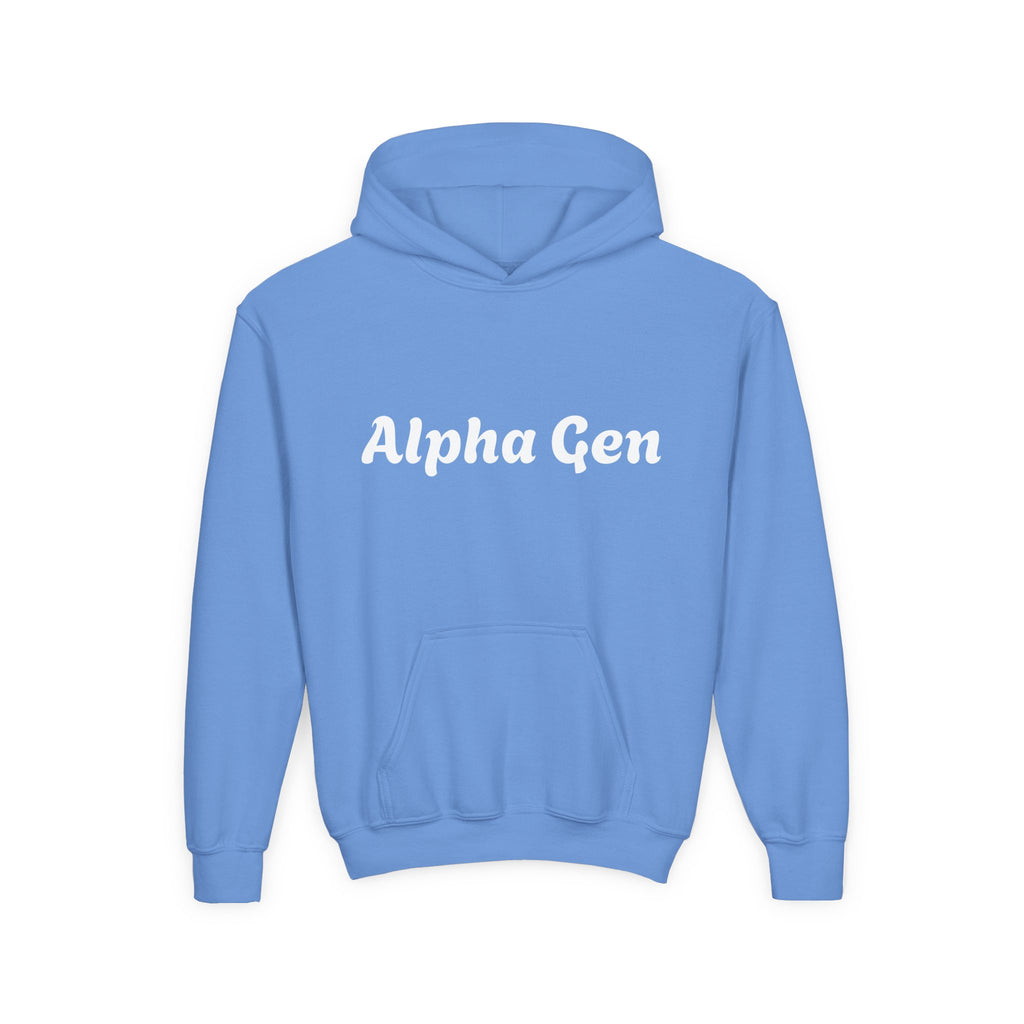 Youth Hoodie — "Alpha Gen" Best Friends Coffee & Donut Graphic