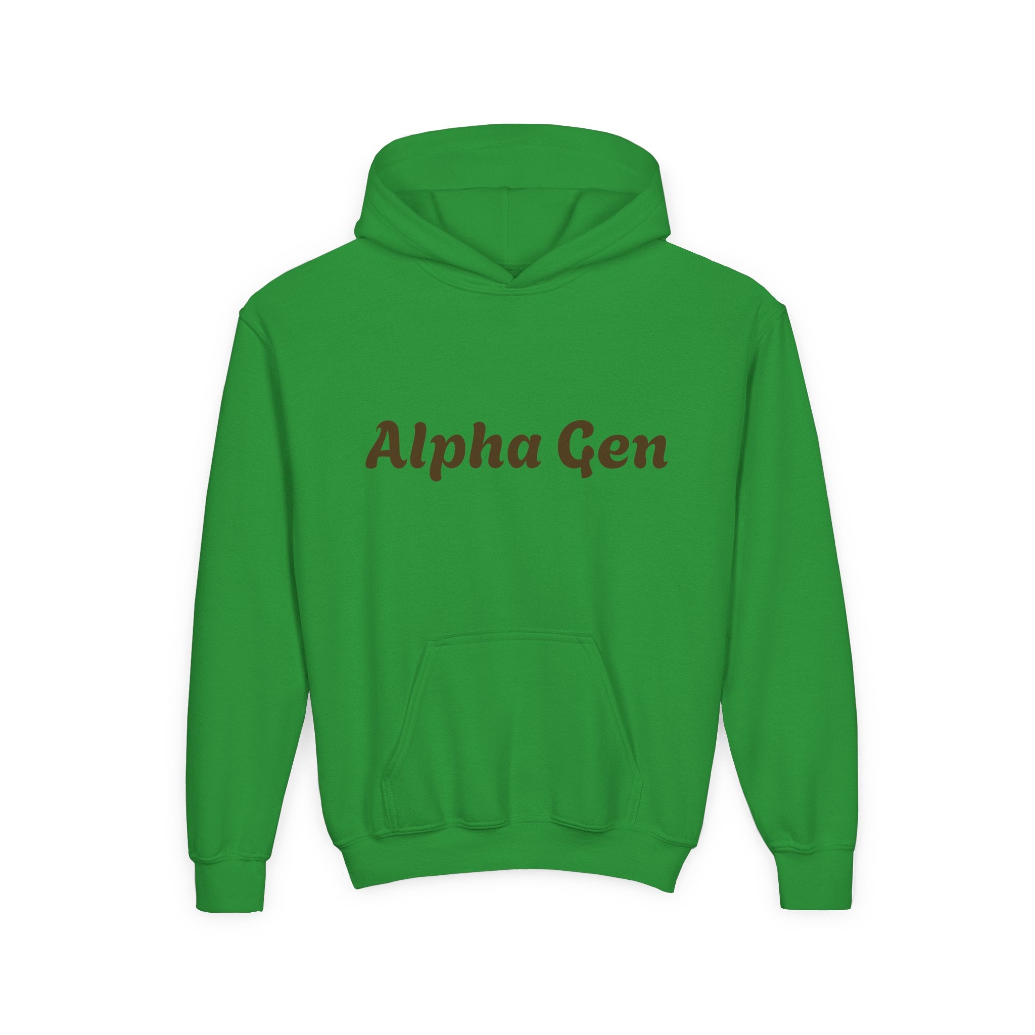 Youth Hoodie — "Alpha Gen" Best Friends Coffee & Donut Graphic