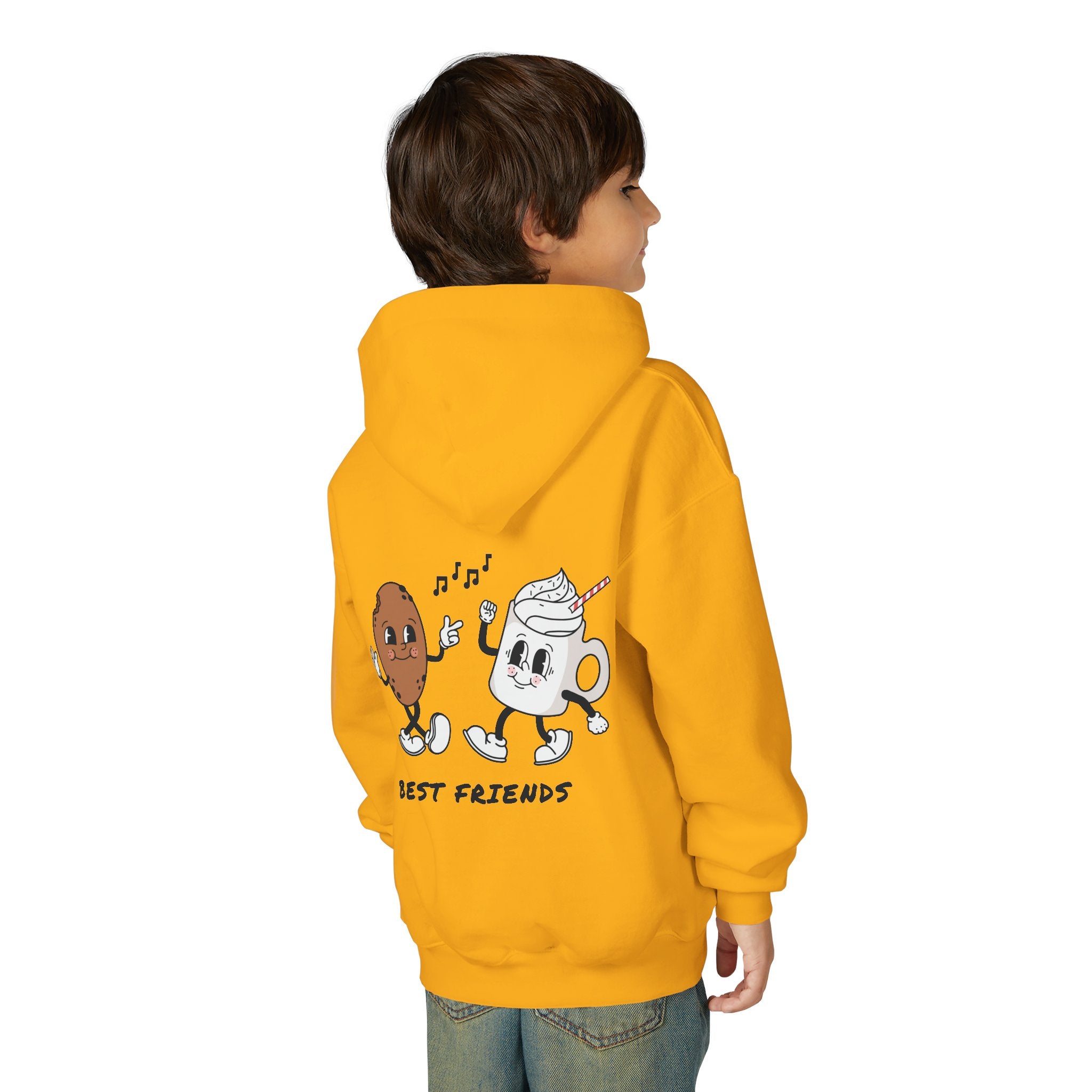 Youth Hoodie — "Alpha Gen" Best Friends Coffee & Donut Graphic