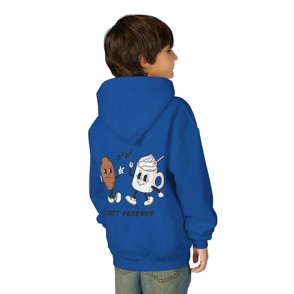 Youth Hoodie — "Alpha Gen" Best Friends Coffee & Donut Graphic
