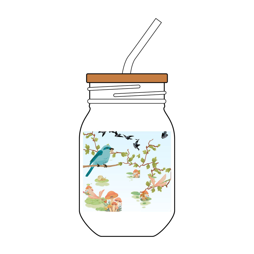 16oz Bunny Paw Sipper Glass with Straw — Engraved Easter Mason Jar