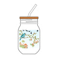 16oz Bunny Paw Sipper Glass with Straw — Engraved Easter Mason Jar
