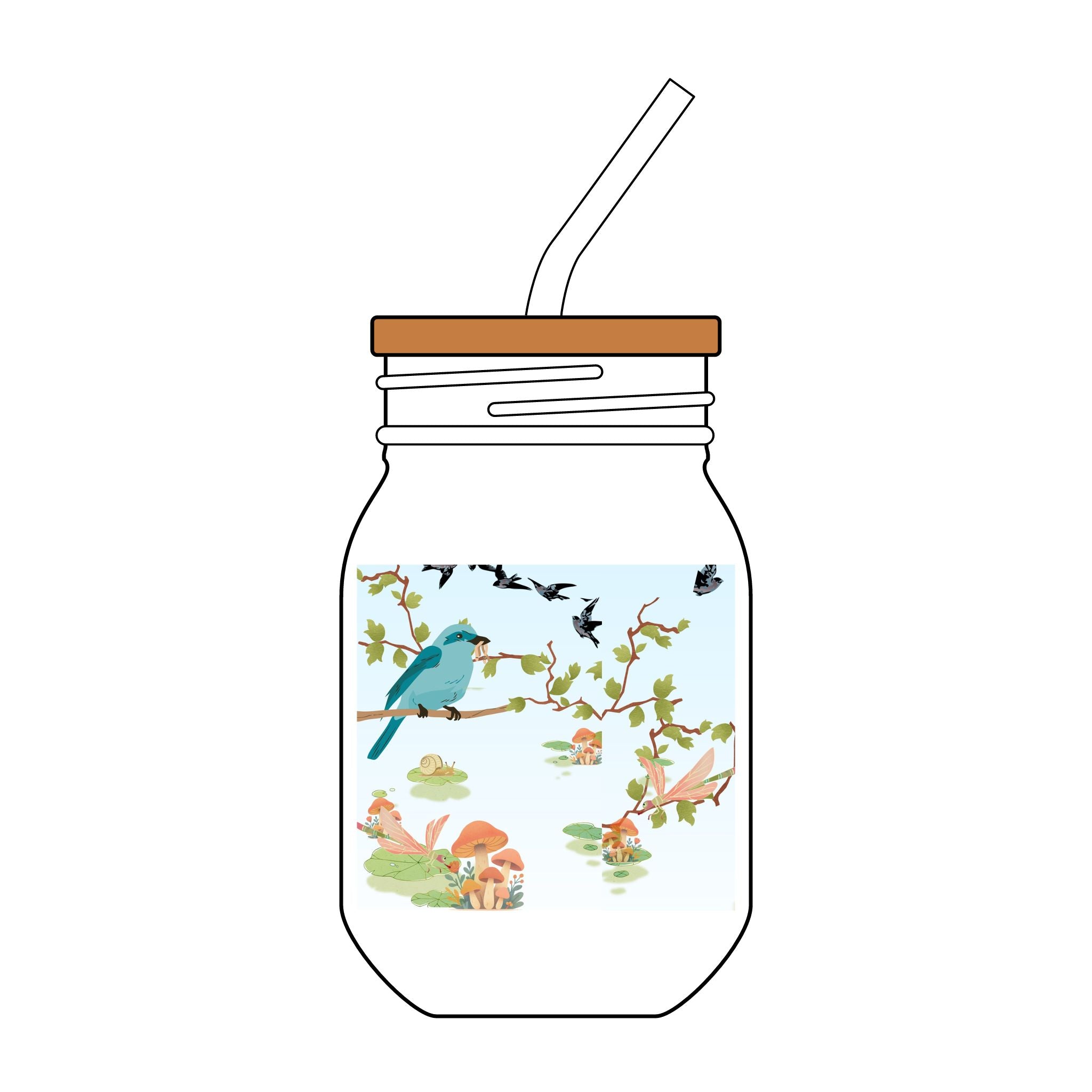 16oz Bunny Paw Sipper Glass with Straw — Engraved Easter Mason Jar
