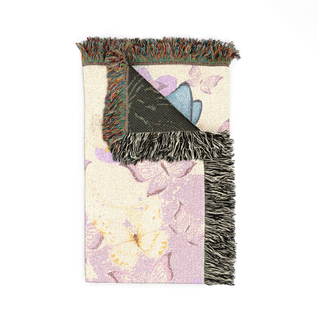 Personalized Woven Blanket — Floral Butterfly Name Throw (Custom "SARAH")