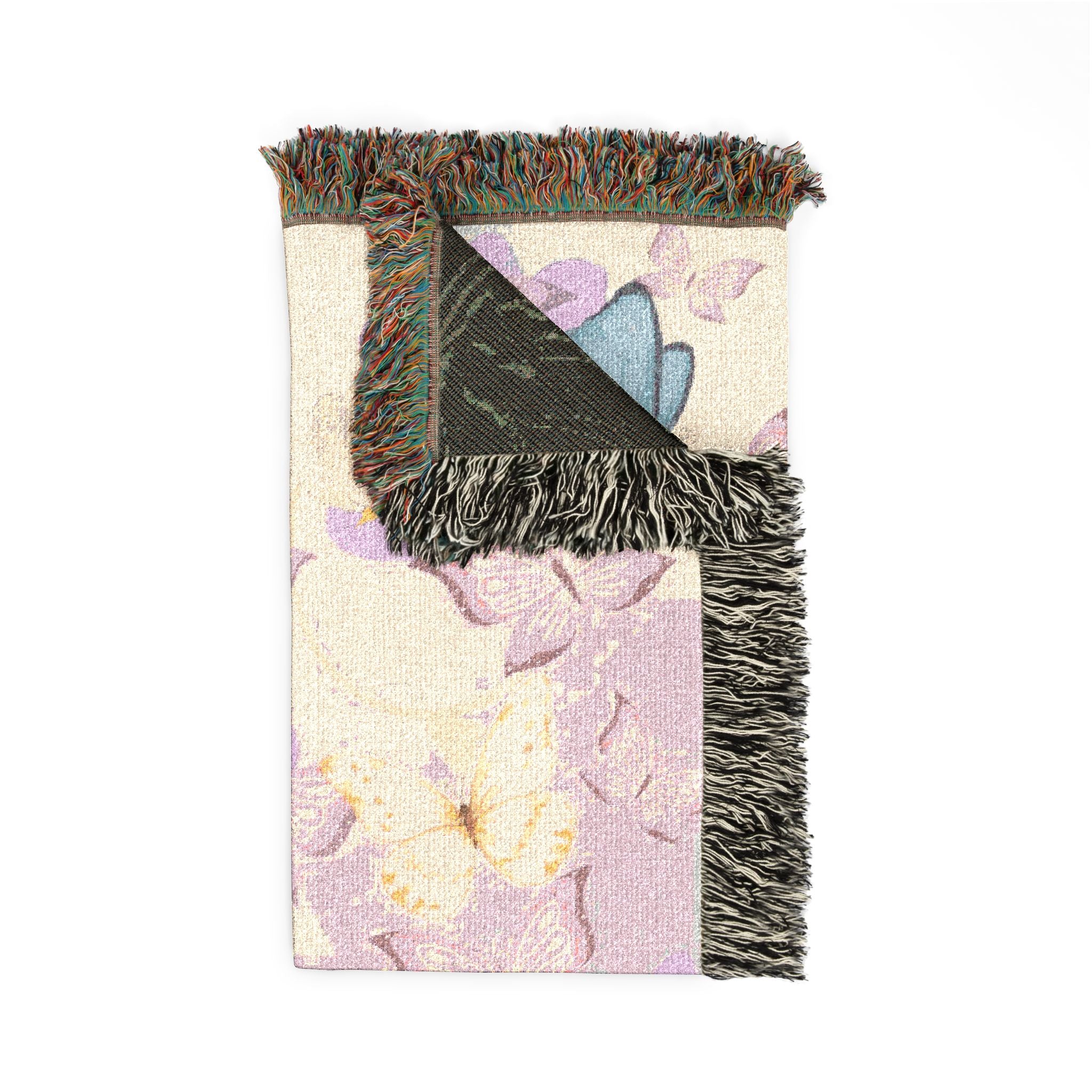 Personalized Woven Blanket — Floral Butterfly Name Throw (Custom "SARAH")