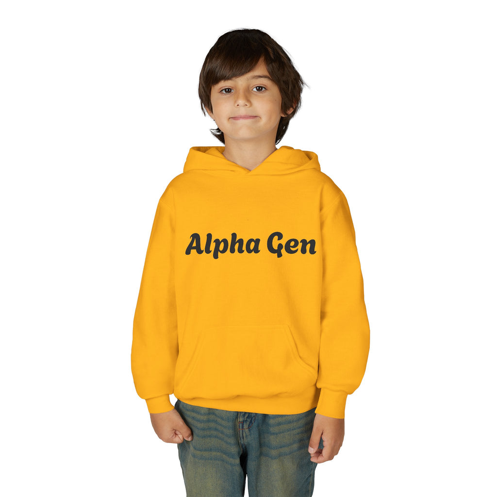 Youth Hoodie — "Alpha Gen" Best Friends Coffee & Donut Graphic