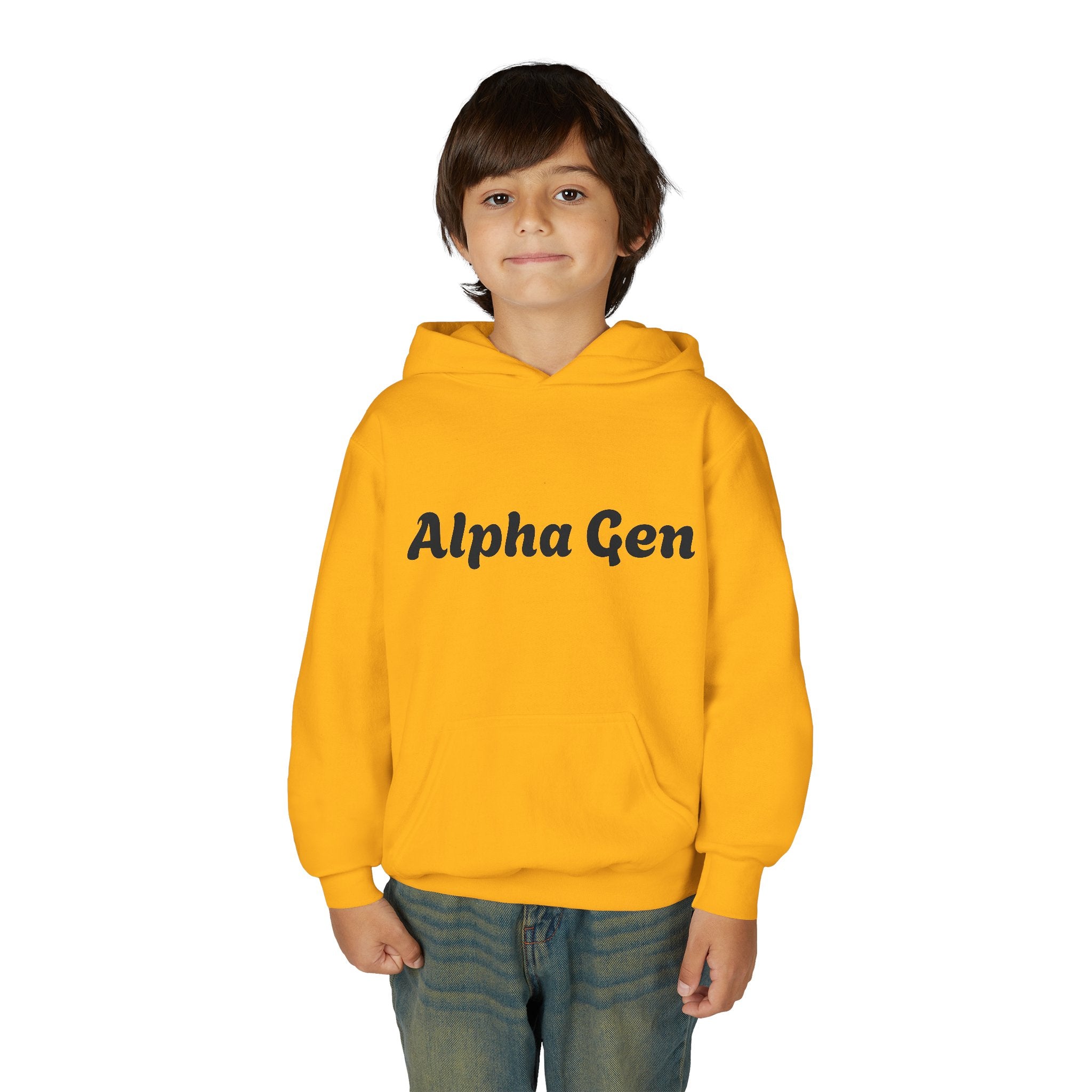 Youth Hoodie — "Alpha Gen" Best Friends Coffee & Donut Graphic