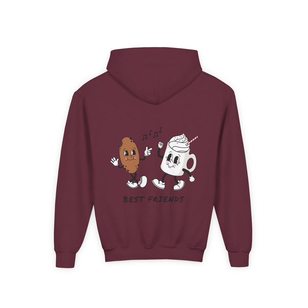 Youth Hoodie — "Alpha Gen" Best Friends Coffee & Donut Graphic