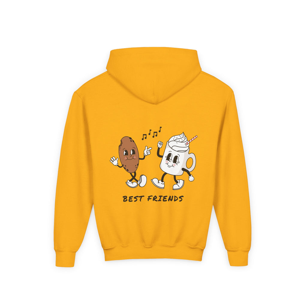 Youth Hoodie — "Alpha Gen" Best Friends Coffee & Donut Graphic