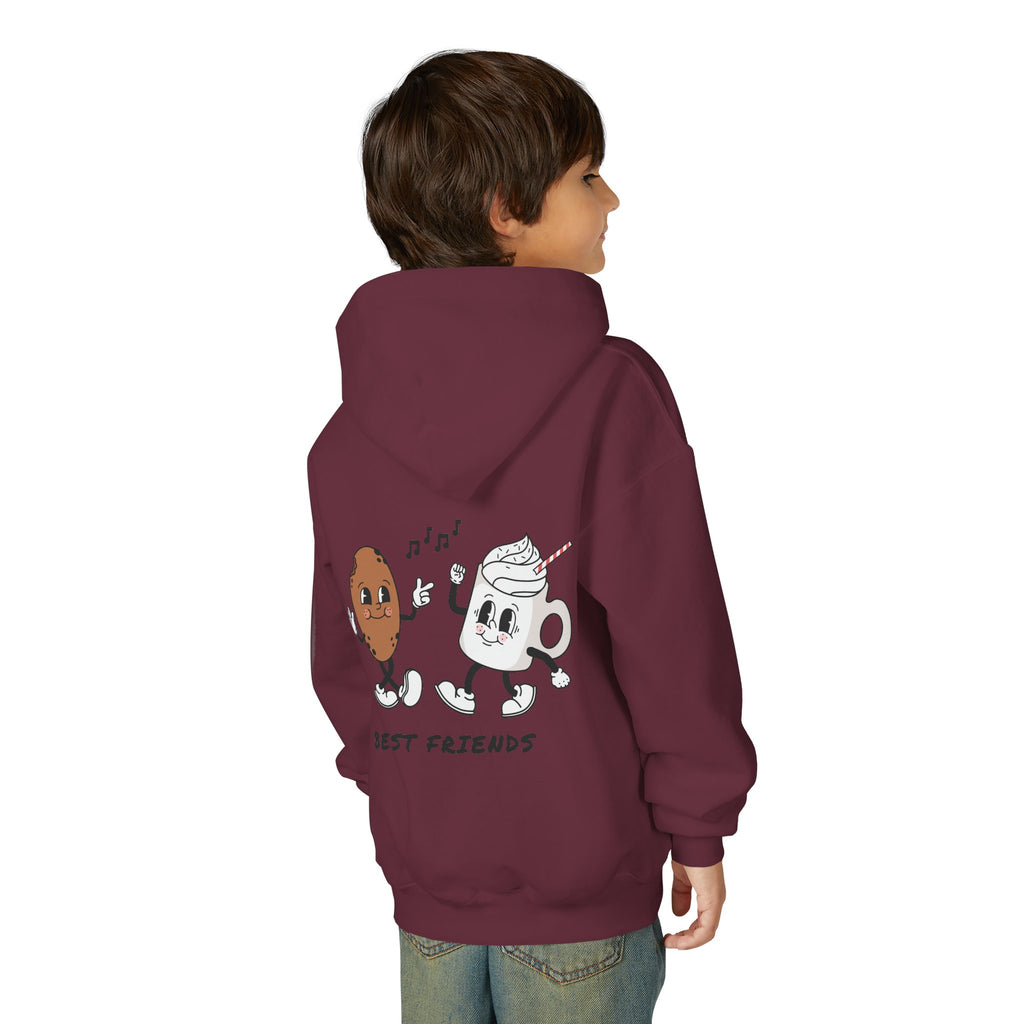 Youth Hoodie — "Alpha Gen" Best Friends Coffee & Donut Graphic
