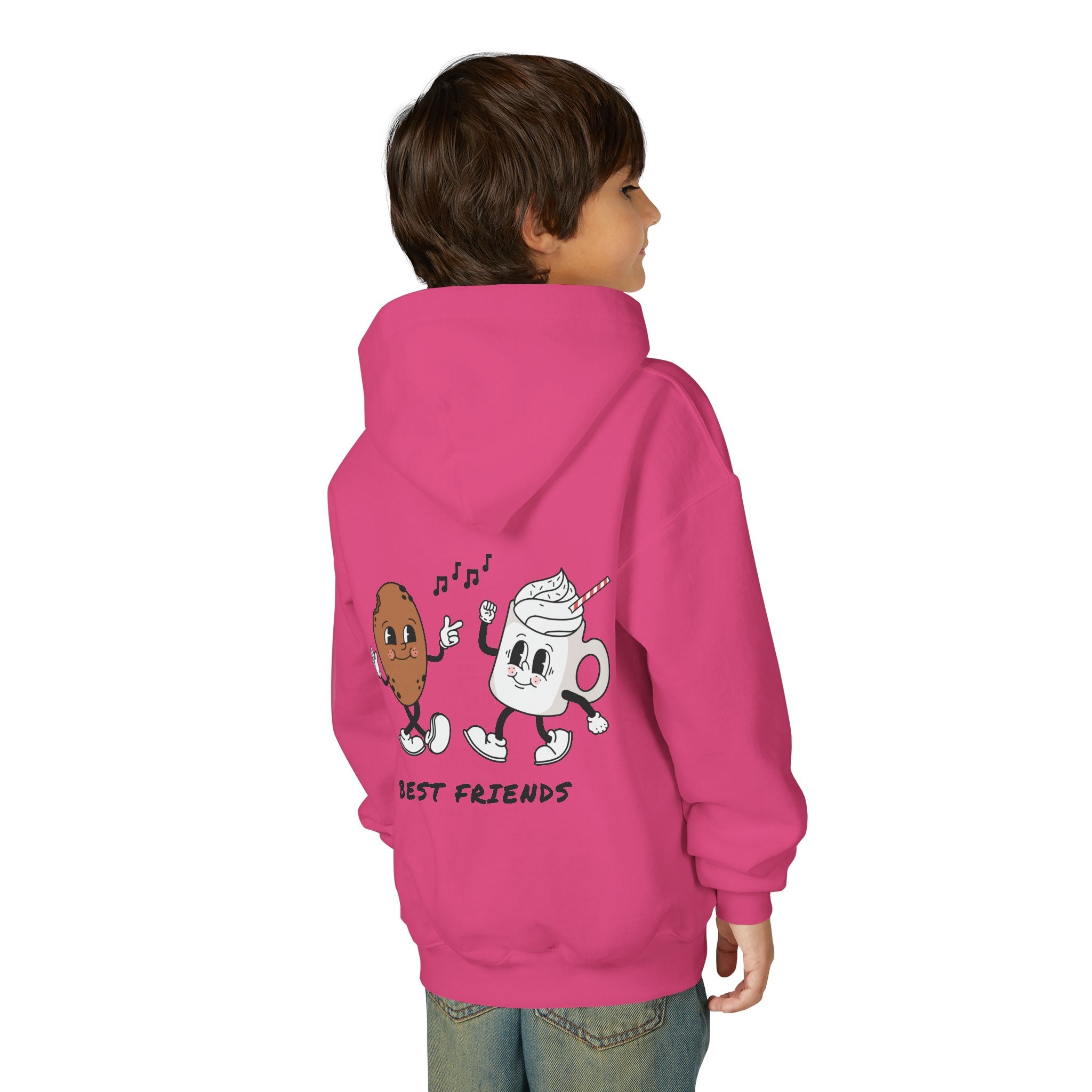 Youth Hoodie — "Alpha Gen" Best Friends Coffee & Donut Graphic