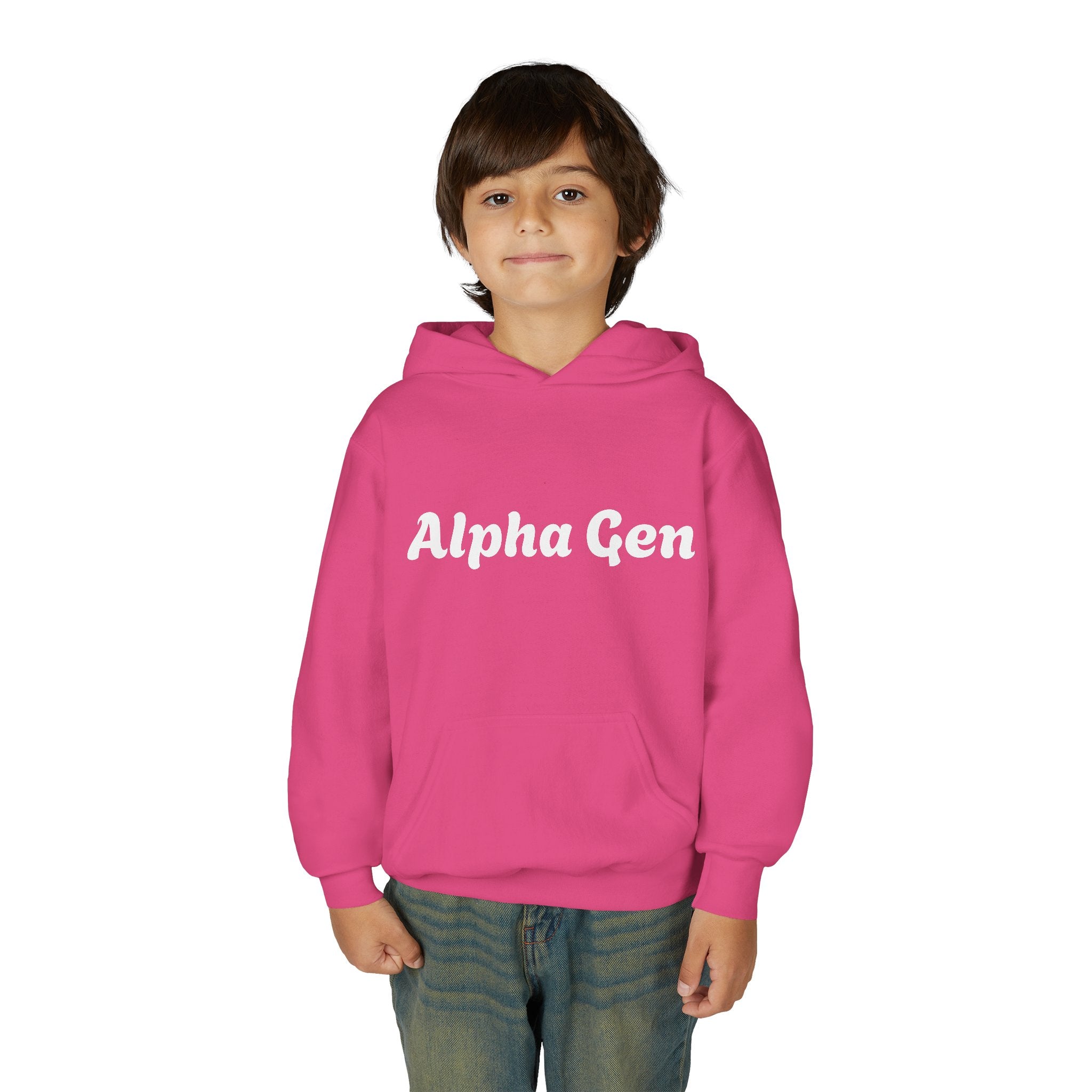 Youth Hoodie — "Alpha Gen" Best Friends Coffee & Donut Graphic