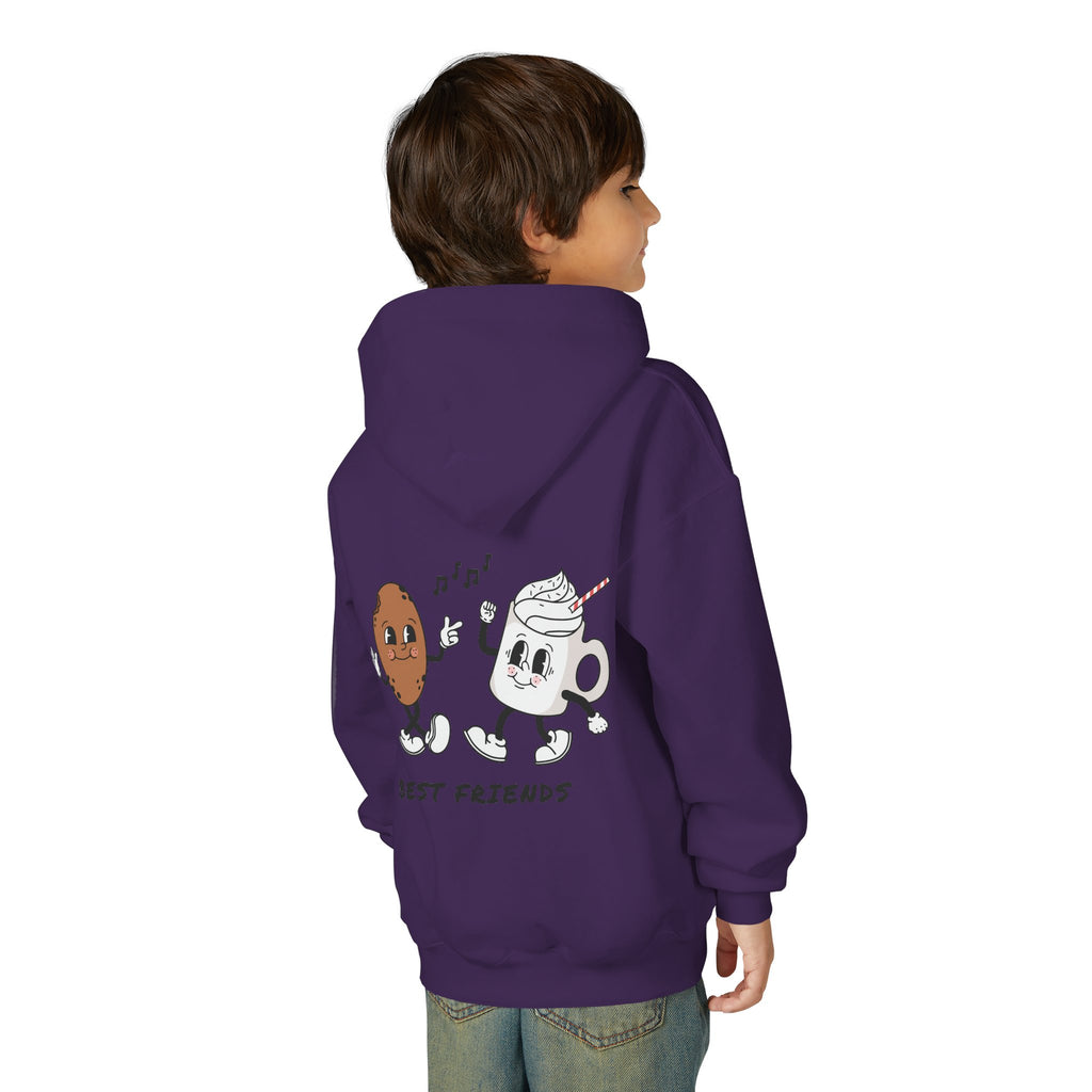 Youth Hoodie — "Alpha Gen" Best Friends Coffee & Donut Graphic