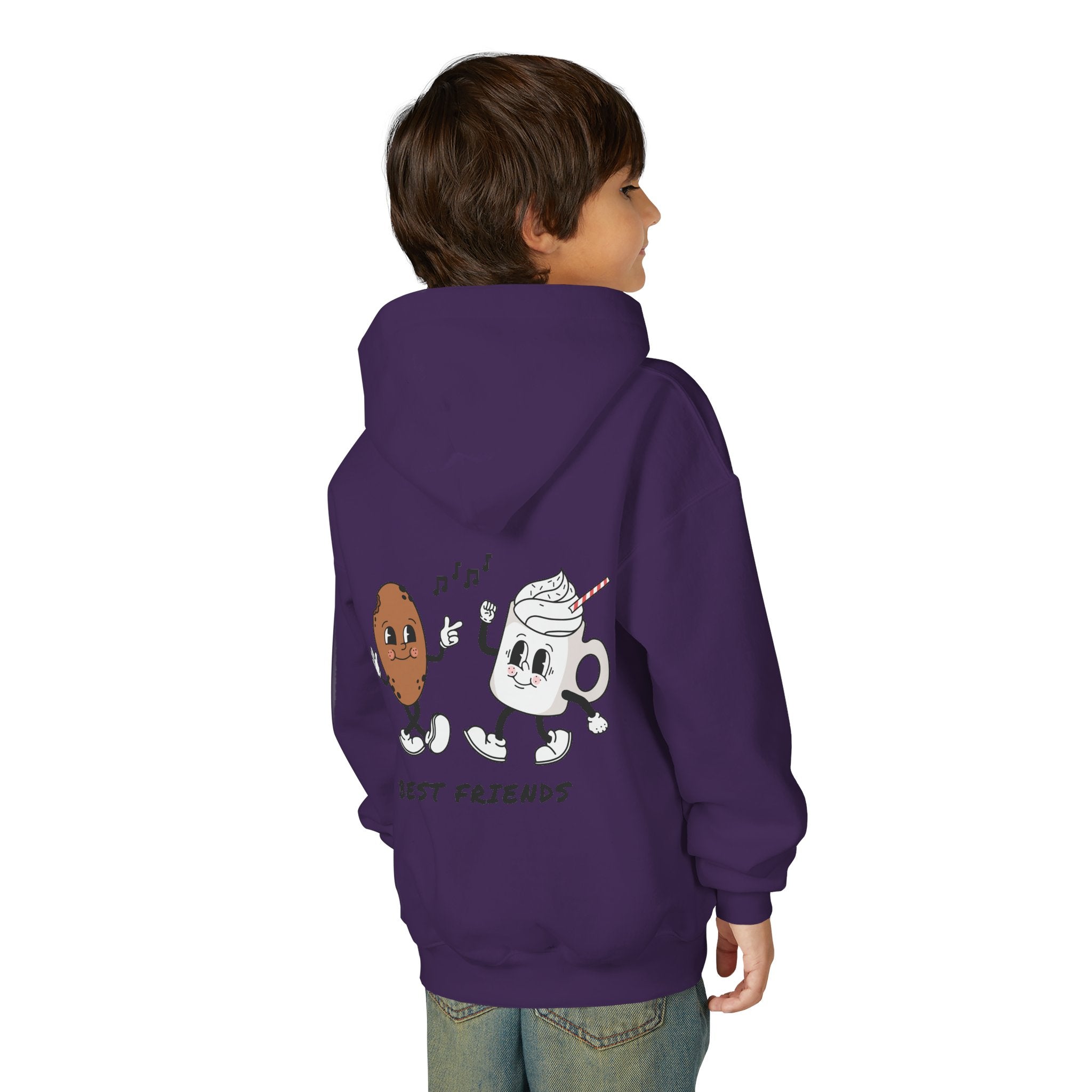 Youth Hoodie — "Alpha Gen" Best Friends Coffee & Donut Graphic