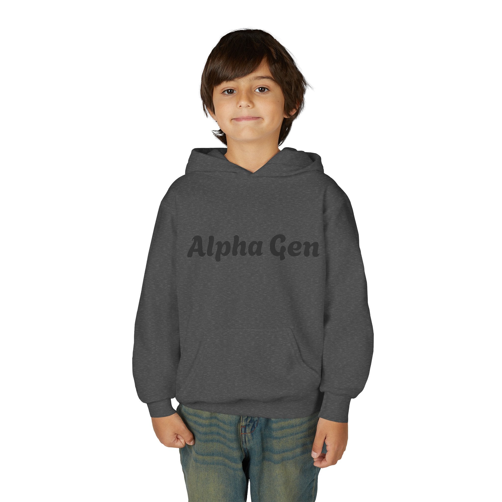 Youth Hoodie — "Alpha Gen" Best Friends Coffee & Donut Graphic