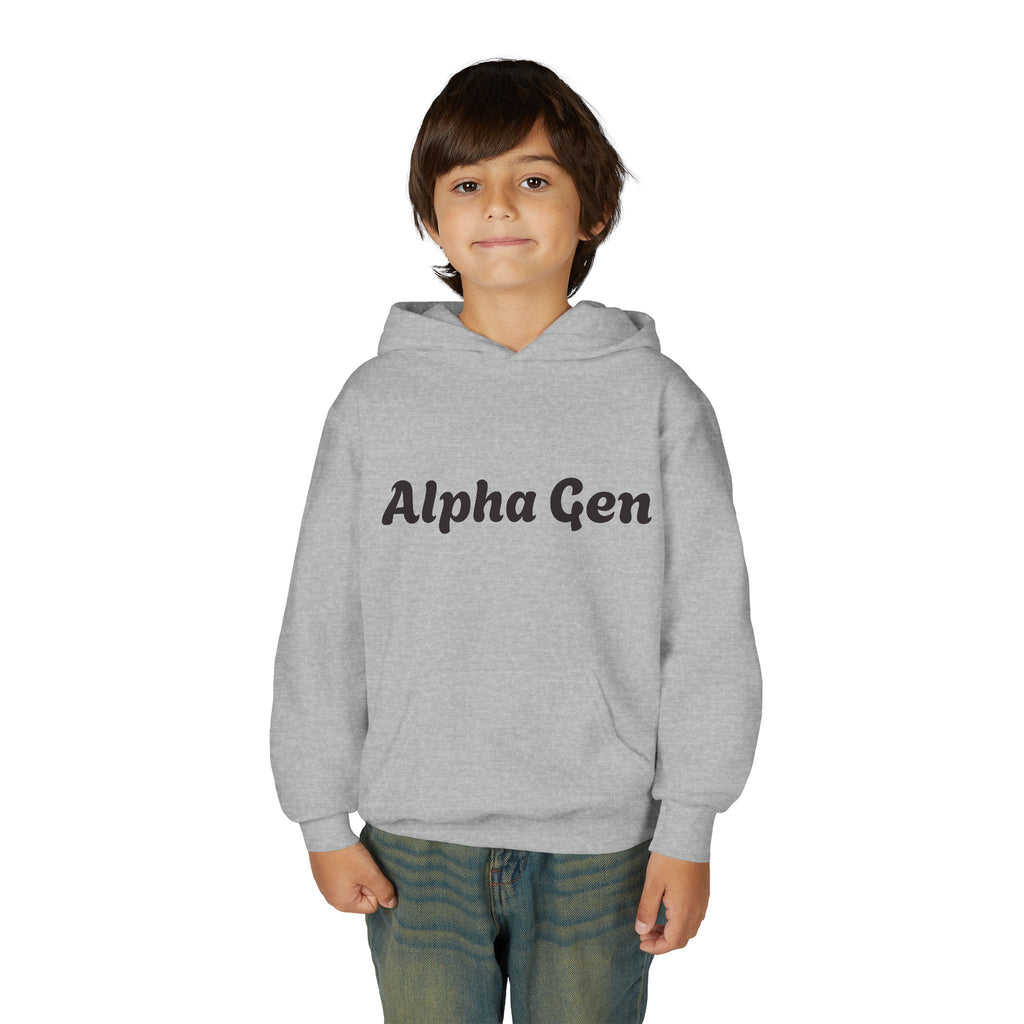 Youth Hoodie — "Alpha Gen" Best Friends Coffee & Donut Graphic