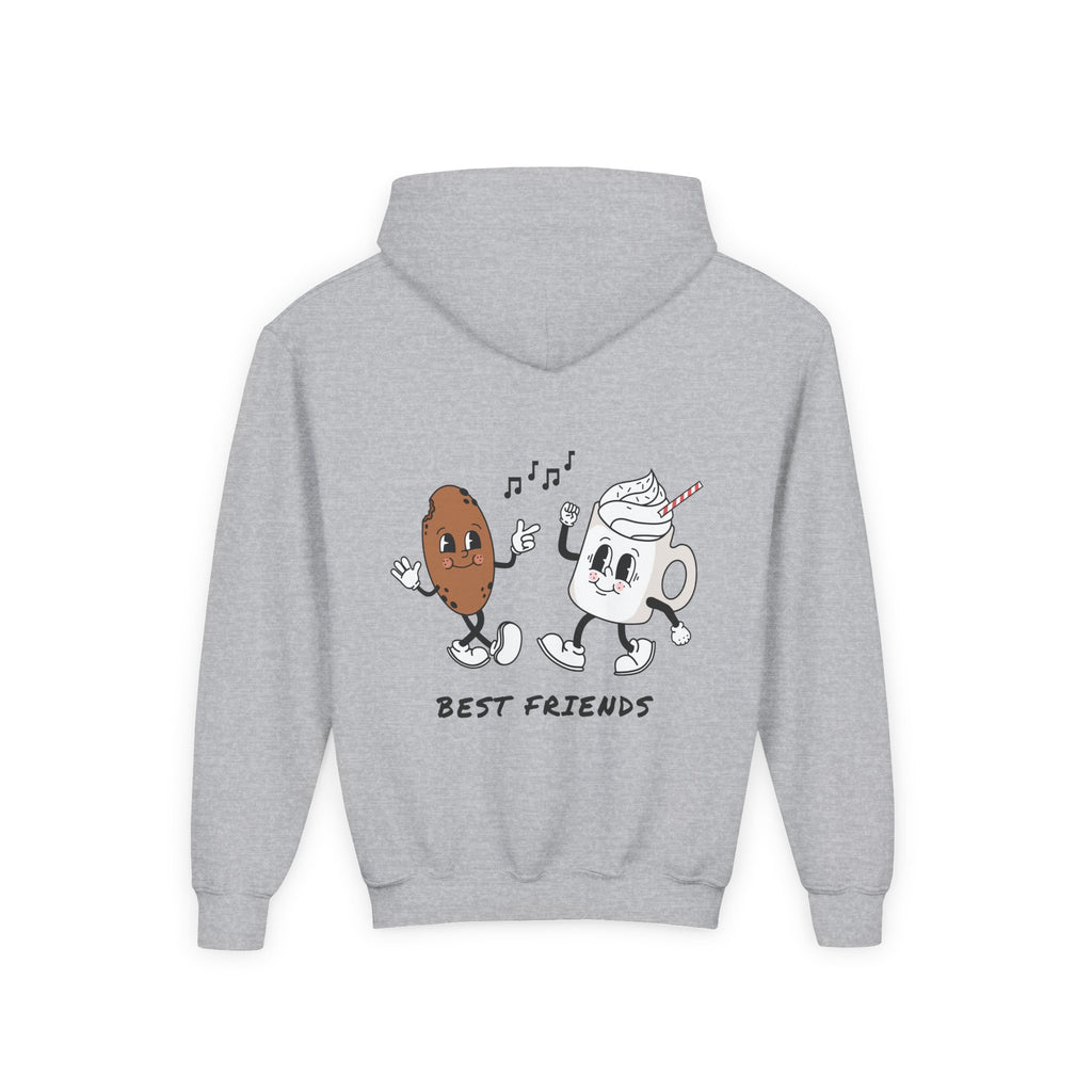 Youth Hoodie — "Alpha Gen" Best Friends Coffee & Donut Graphic