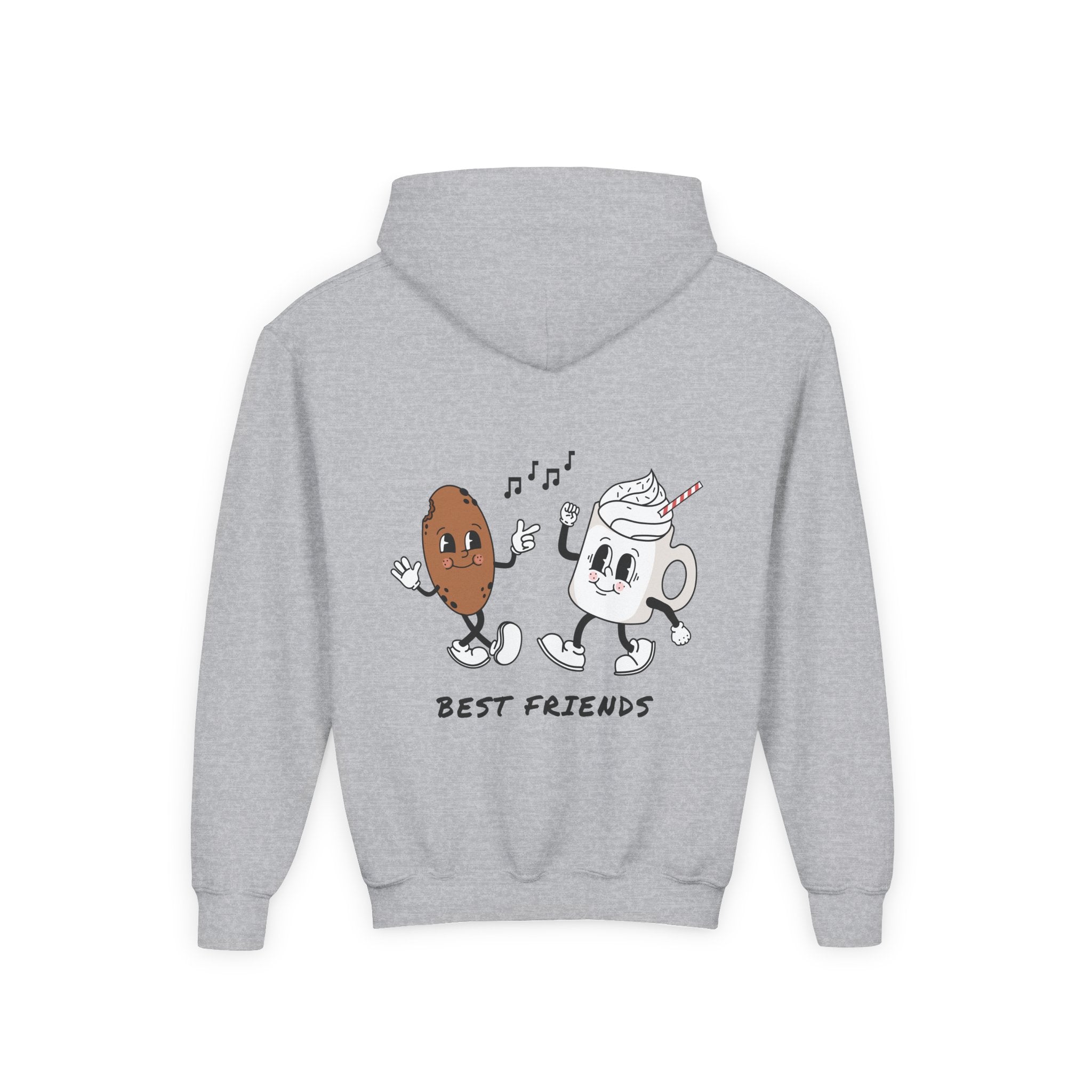 Youth Hoodie — "Alpha Gen" Best Friends Coffee & Donut Graphic