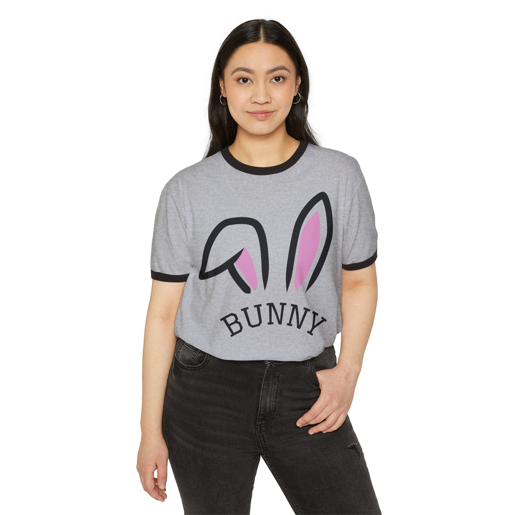 Bunny Ears Ringer T-Shirt — Cute Easter Bunny Tee