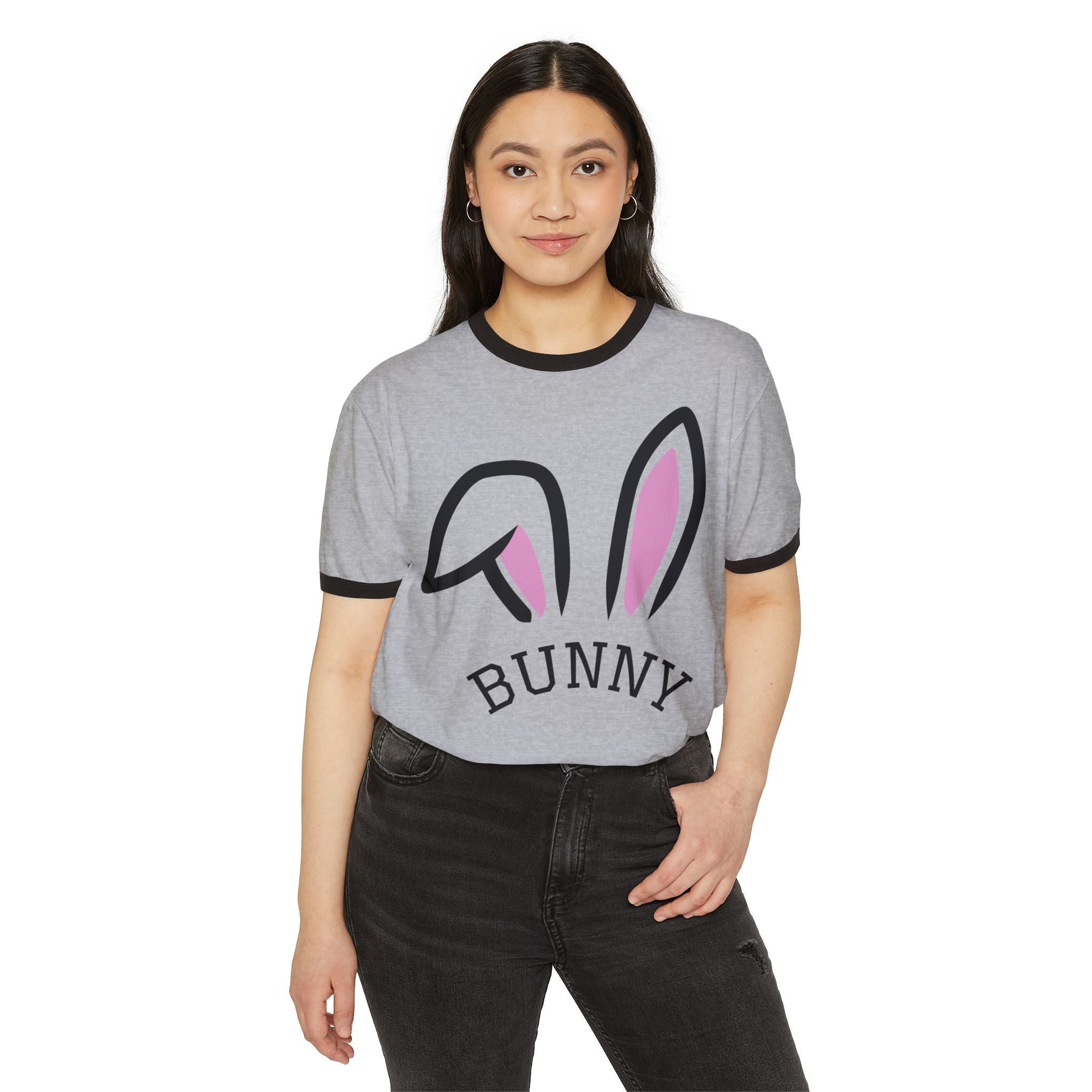 Bunny Ears Ringer T-Shirt — Cute Easter Bunny Tee