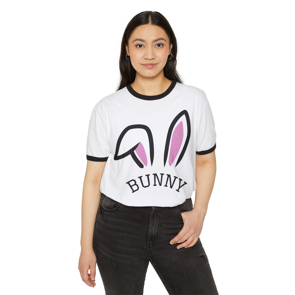 Bunny Ears Ringer T-Shirt — Cute Easter Bunny Tee