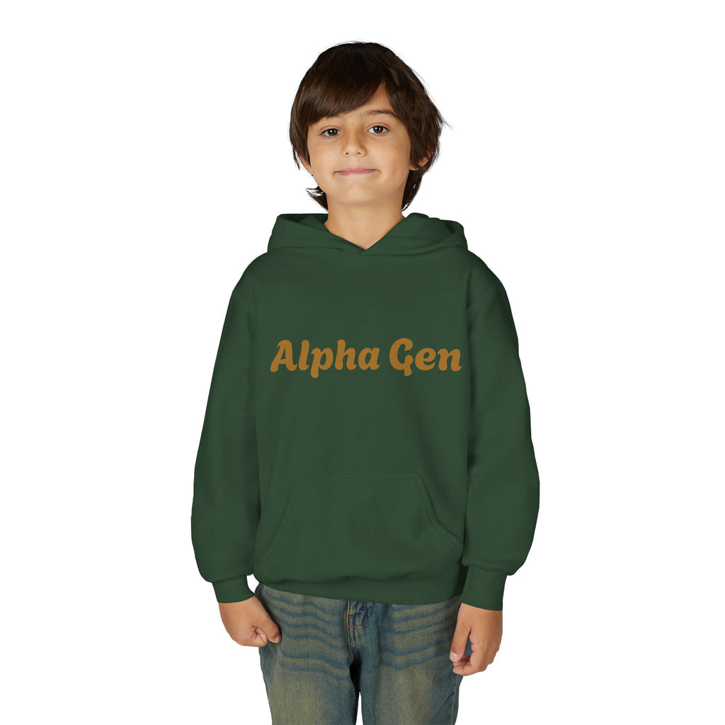 Youth Hoodie — "Alpha Gen" Best Friends Coffee & Donut Graphic