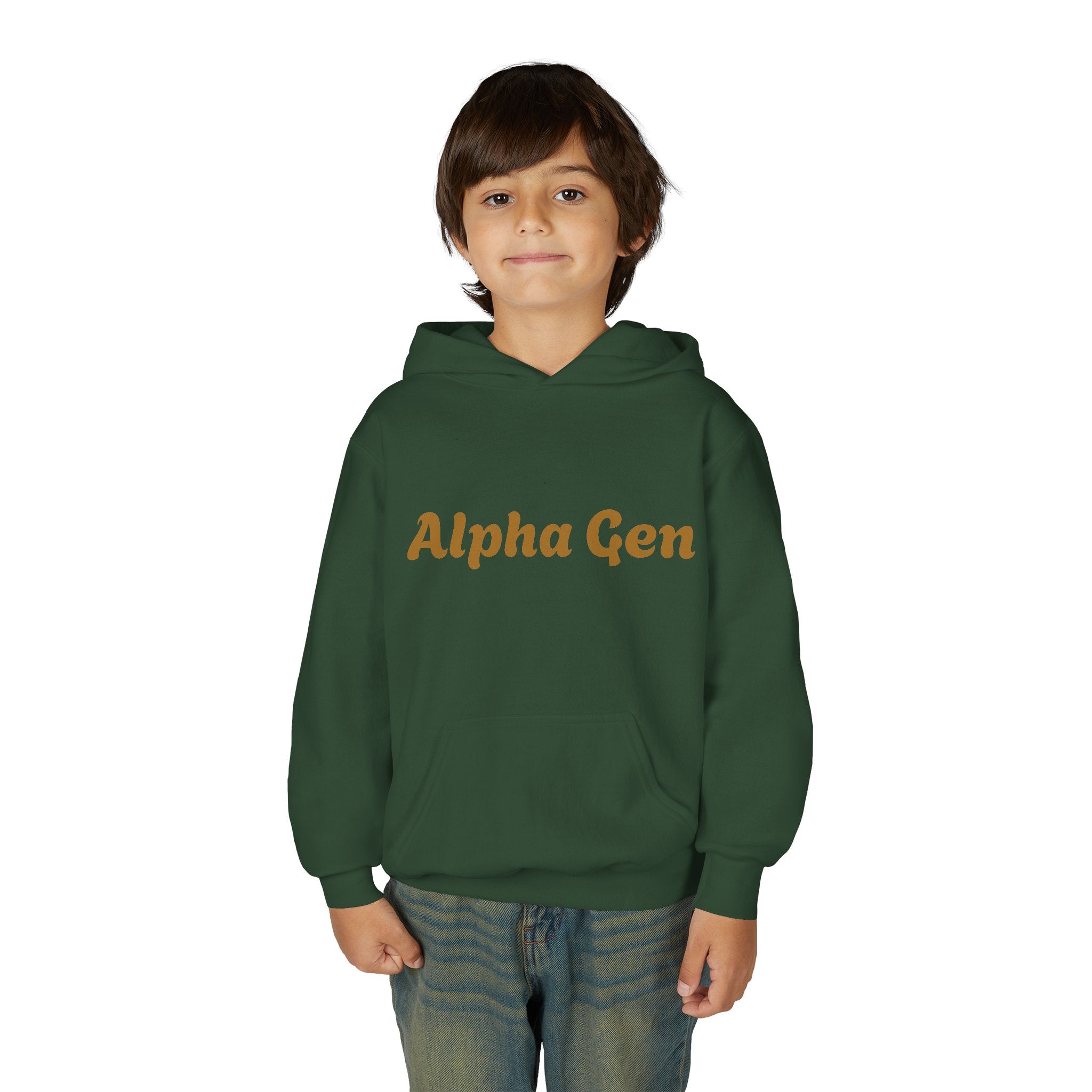 Youth Hoodie — "Alpha Gen" Best Friends Coffee & Donut Graphic