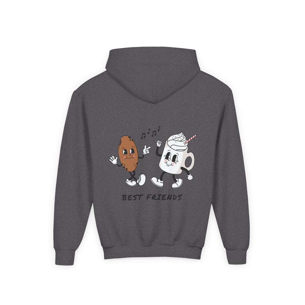Youth Hoodie — "Alpha Gen" Best Friends Coffee & Donut Graphic