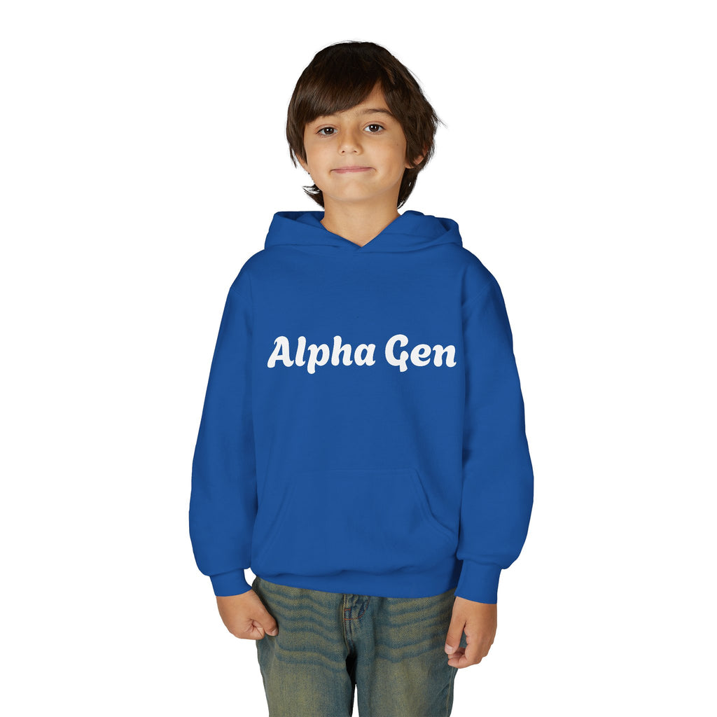Youth Hoodie — "Alpha Gen" Best Friends Coffee & Donut Graphic