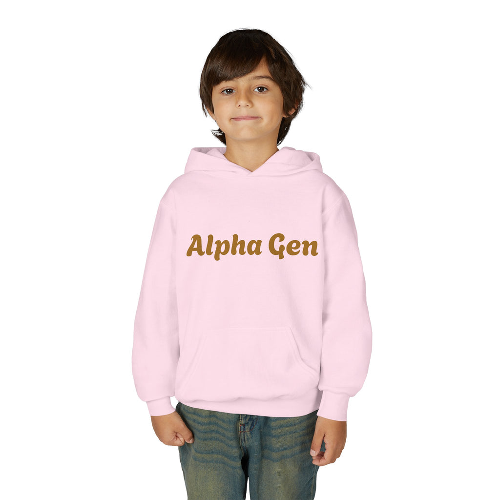 Youth Hoodie — "Alpha Gen" Best Friends Coffee & Donut Graphic