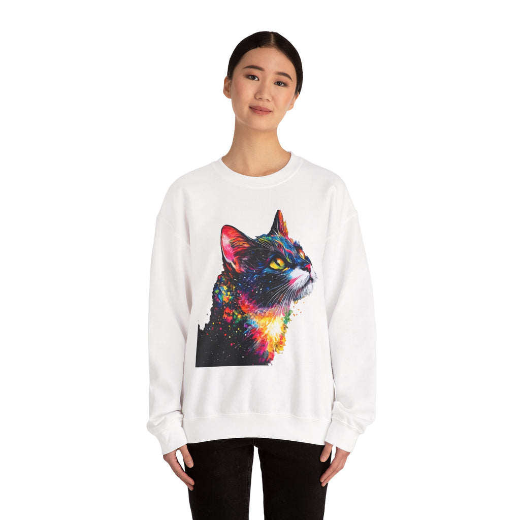 Galaxy Cat Crewneck Sweatshirt — Color Outside the Lines