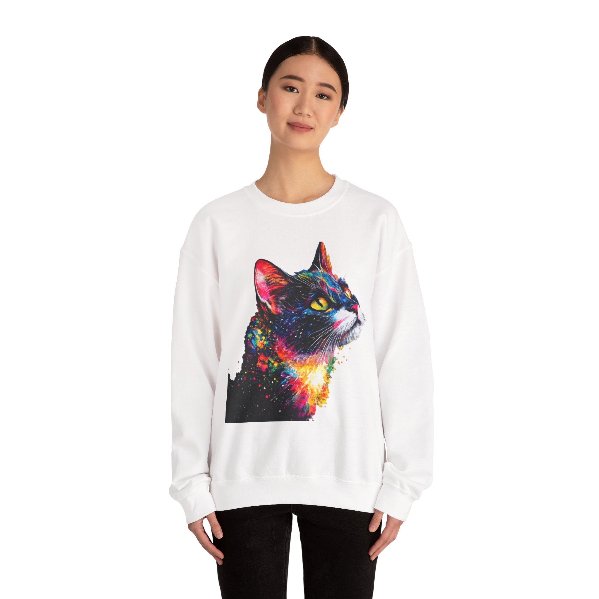 Galaxy Cat Crewneck Sweatshirt — Color Outside the Lines