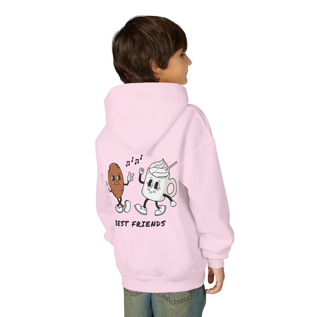 Youth Hoodie — "Alpha Gen" Best Friends Coffee & Donut Graphic