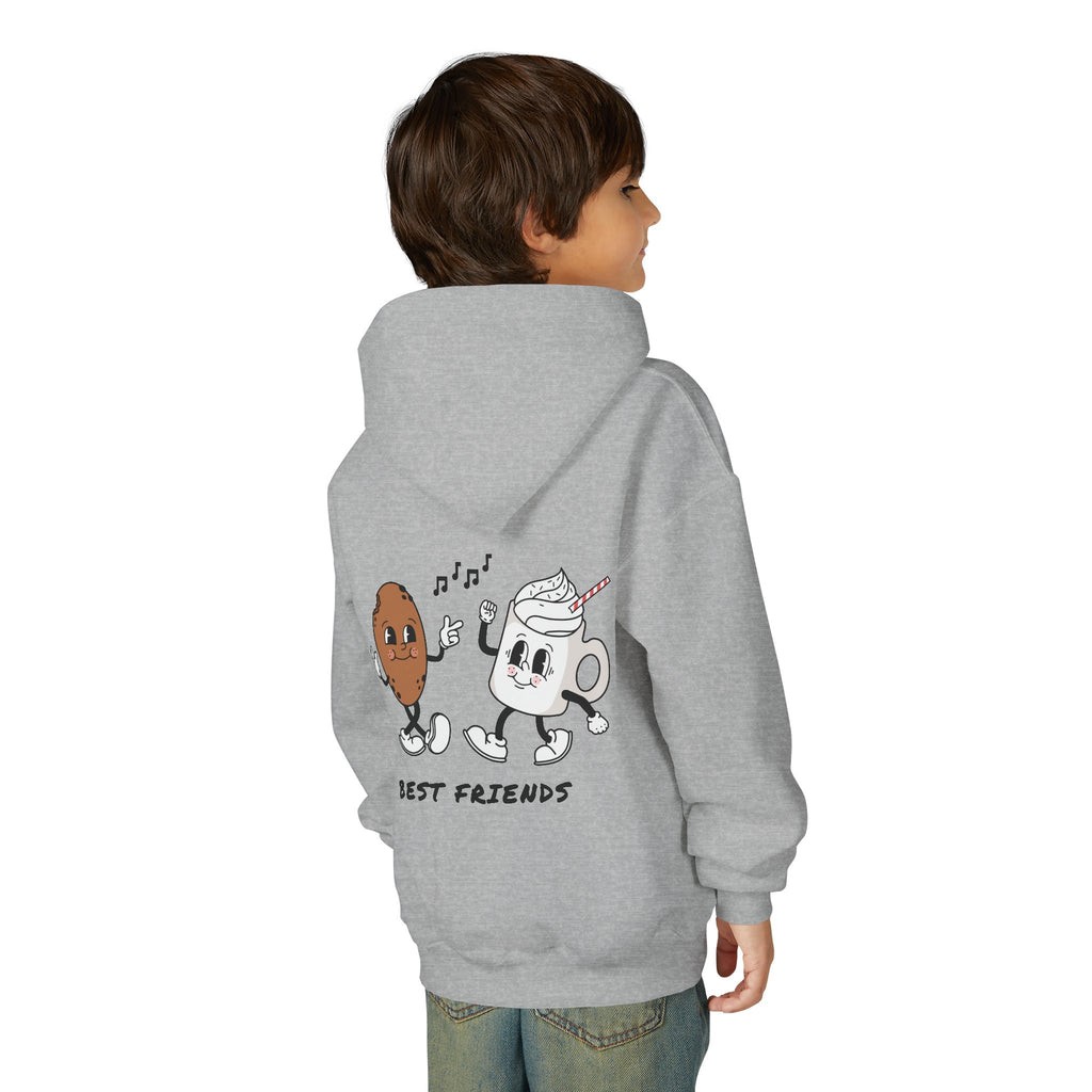 Youth Hoodie — "Alpha Gen" Best Friends Coffee & Donut Graphic