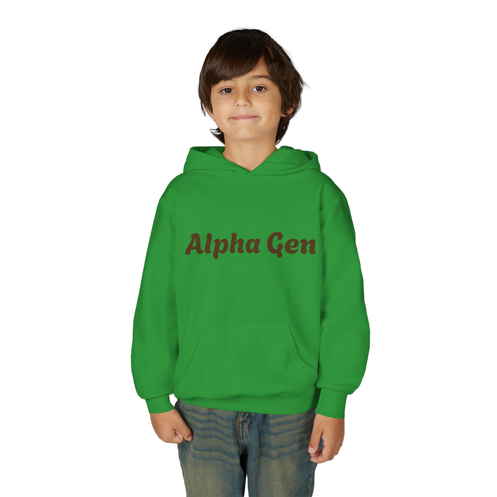 Youth Hoodie — "Alpha Gen" Best Friends Coffee & Donut Graphic