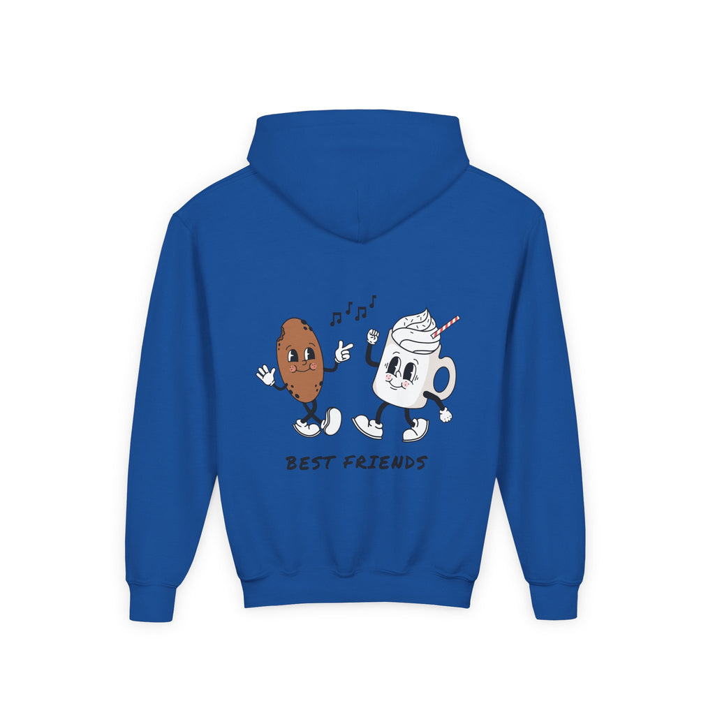 Youth Hoodie — "Alpha Gen" Best Friends Coffee & Donut Graphic