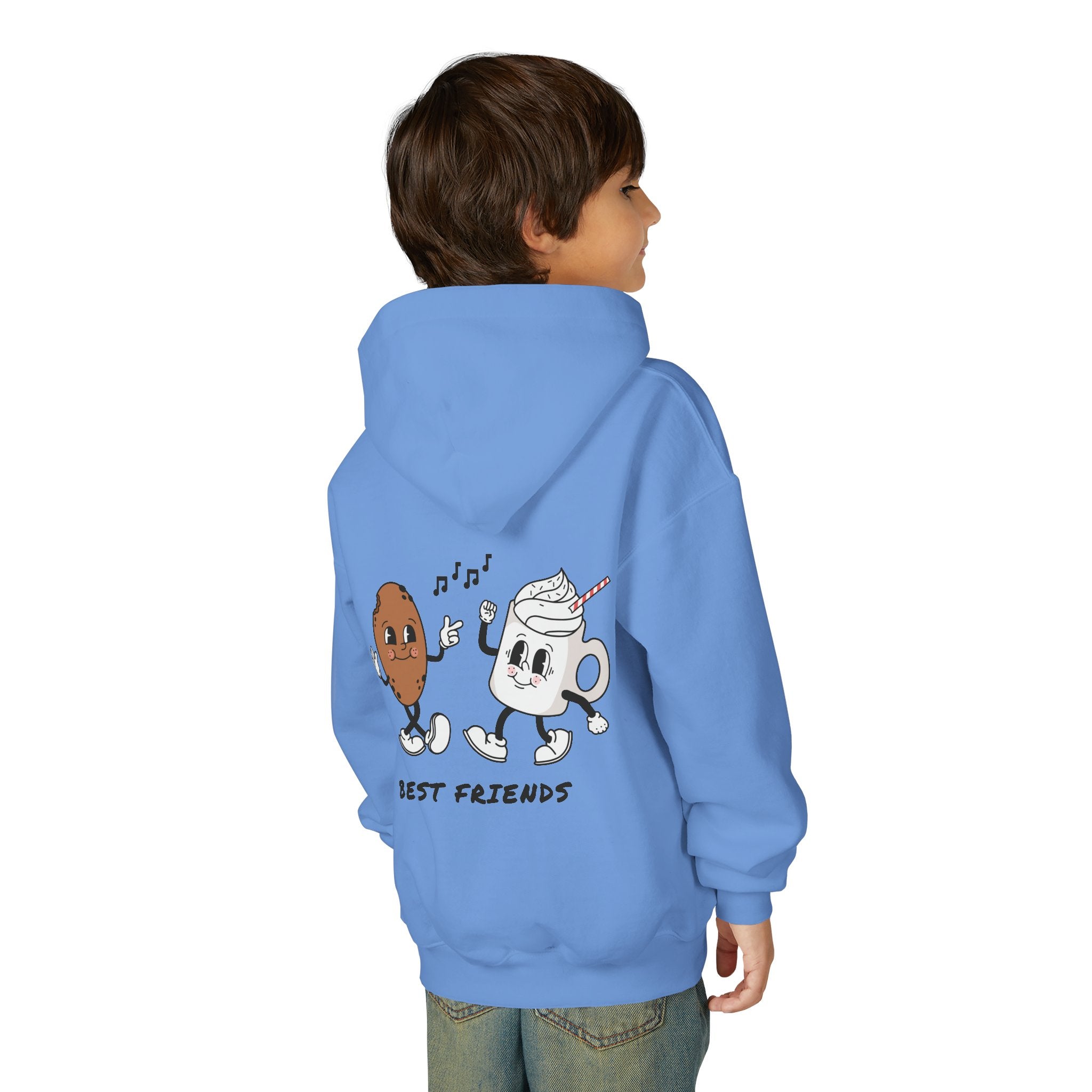 Youth Hoodie — "Alpha Gen" Best Friends Coffee & Donut Graphic