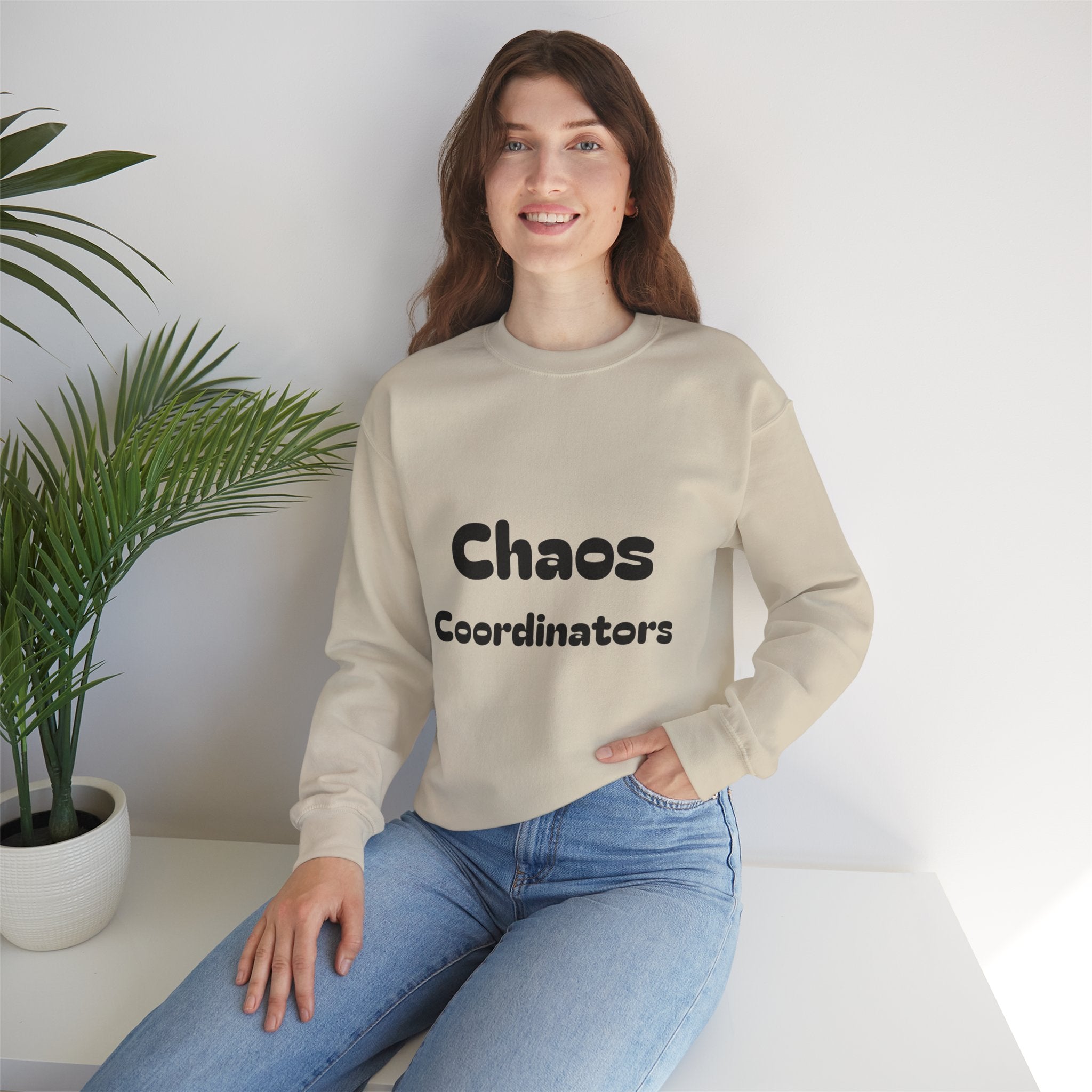 Crewneck Sweatshirt — 'Chaos Coordinators' Front & '80's Made Me' Retro Back