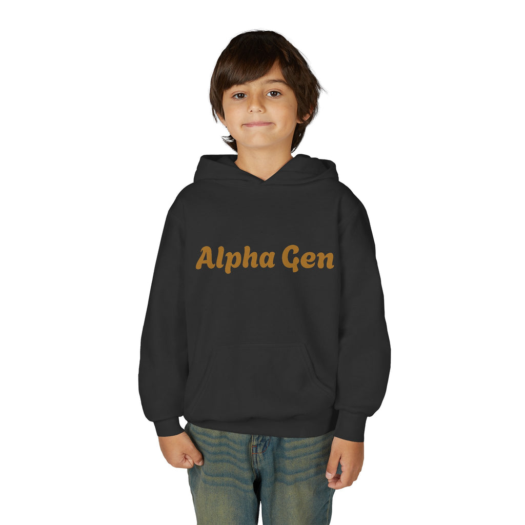 Youth Hoodie — "Alpha Gen" Best Friends Coffee & Donut Graphic