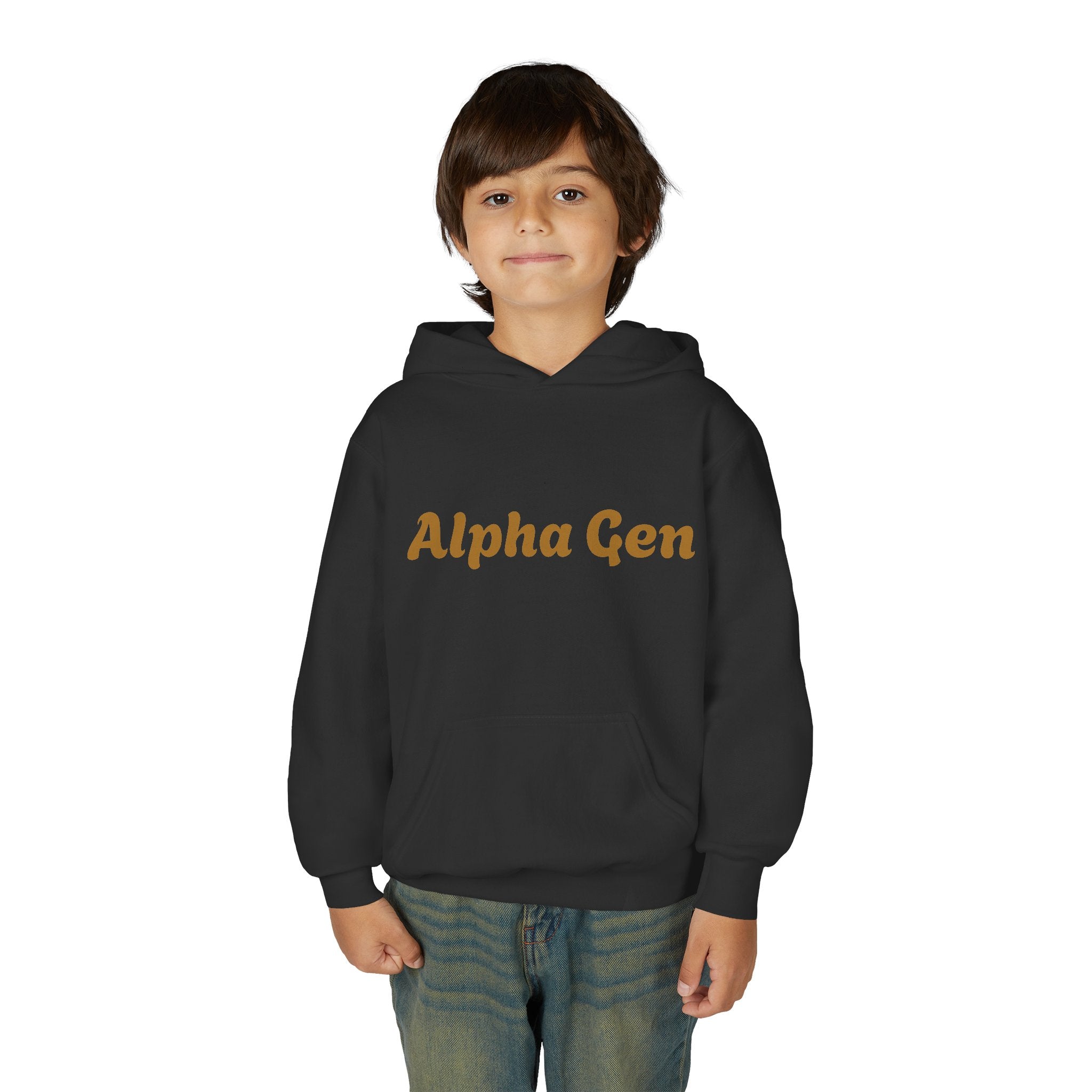 Youth Hoodie — "Alpha Gen" Best Friends Coffee & Donut Graphic