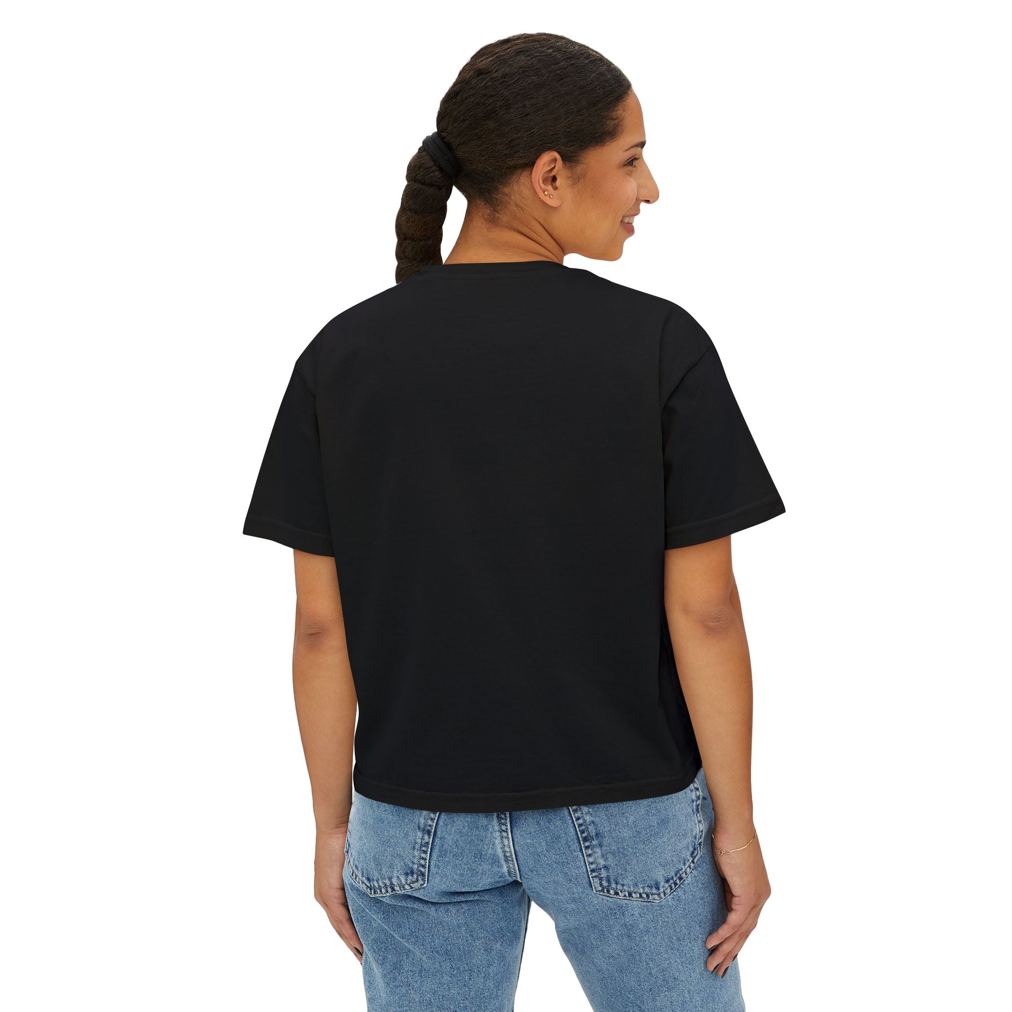 Boxy Tee - Chic Blonde Fashion Illustration Graphic