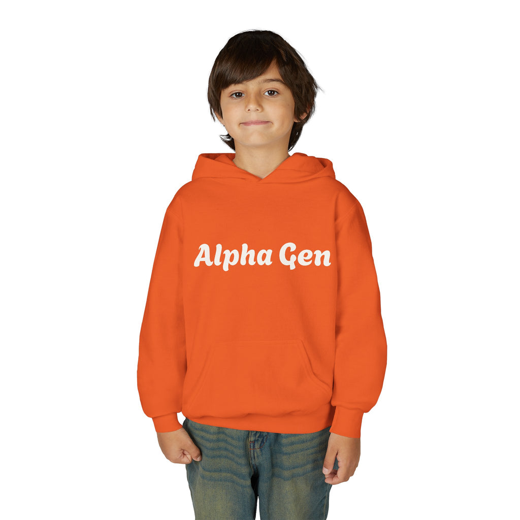 Youth Hoodie — "Alpha Gen" Best Friends Coffee & Donut Graphic