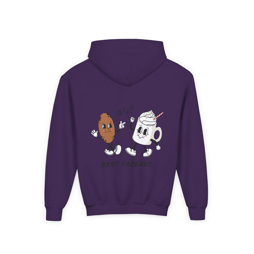 Youth Hoodie — "Alpha Gen" Best Friends Coffee & Donut Graphic
