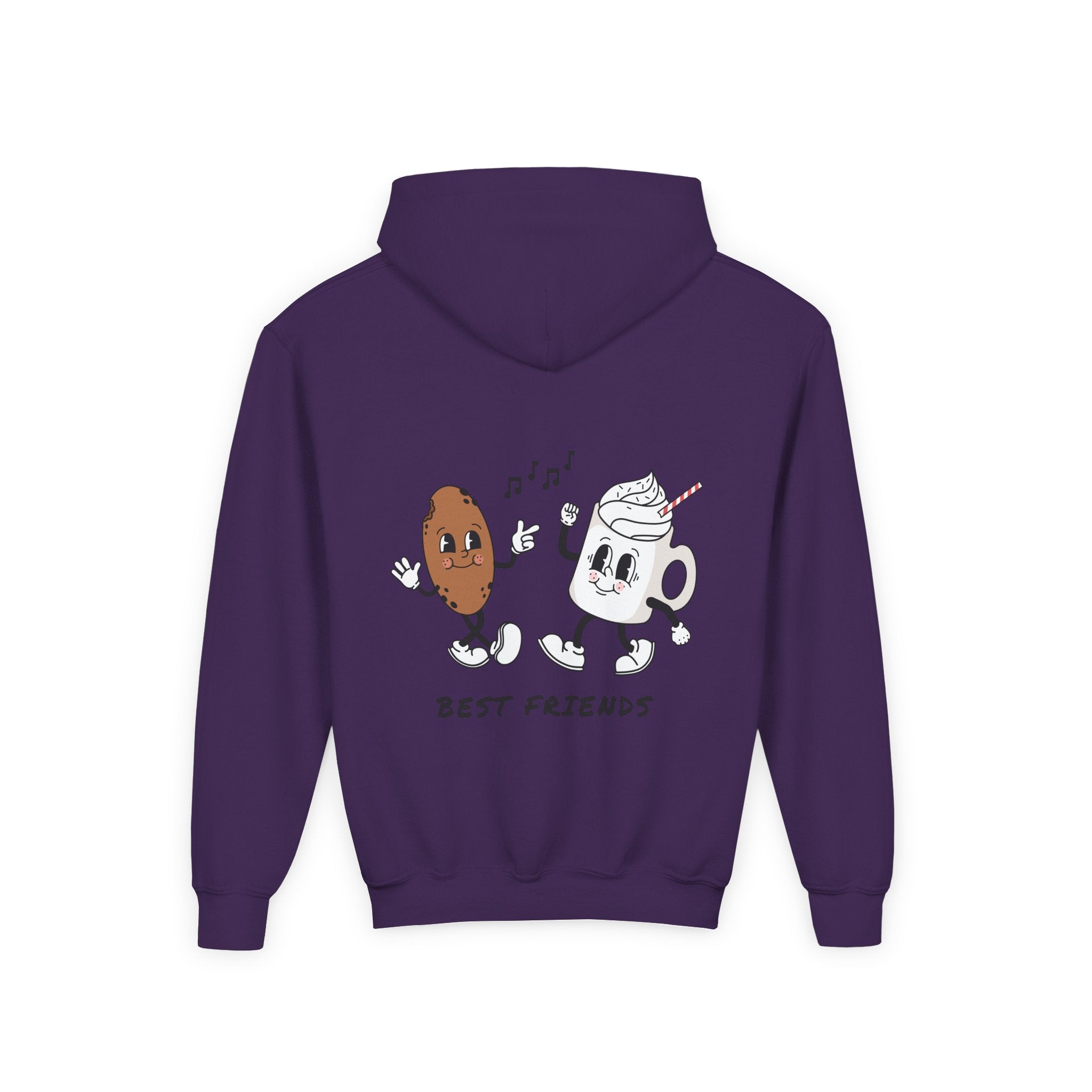 Youth Hoodie — "Alpha Gen" Best Friends Coffee & Donut Graphic
